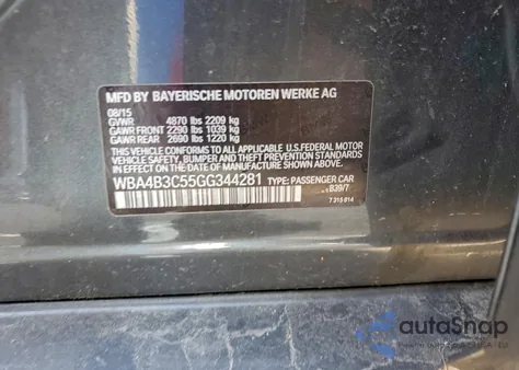 2016 BMW 435 Xi Gran Coupe z USA, uszkodzony, nr VIN WBA4B3C55GG344281